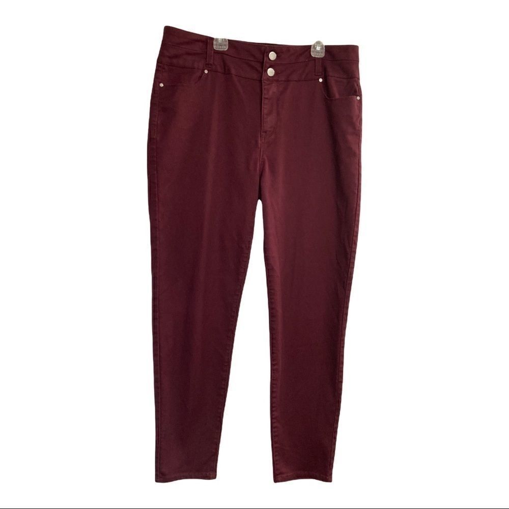 SAPPHIRE INK,Burgundy, Size 17, Stretchy, High Rise‎